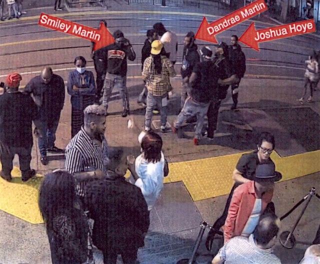 Hoye, Martins outside night club 