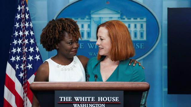 Karine Jean-Pierre is introduced as the next White House press secretary at the White House in Washington 