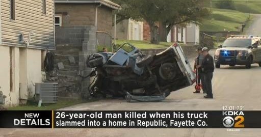 Man killed after crashing into Fayette County home - CBS Pittsburgh