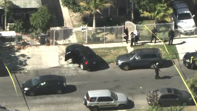 Emergency lights on a us police car 