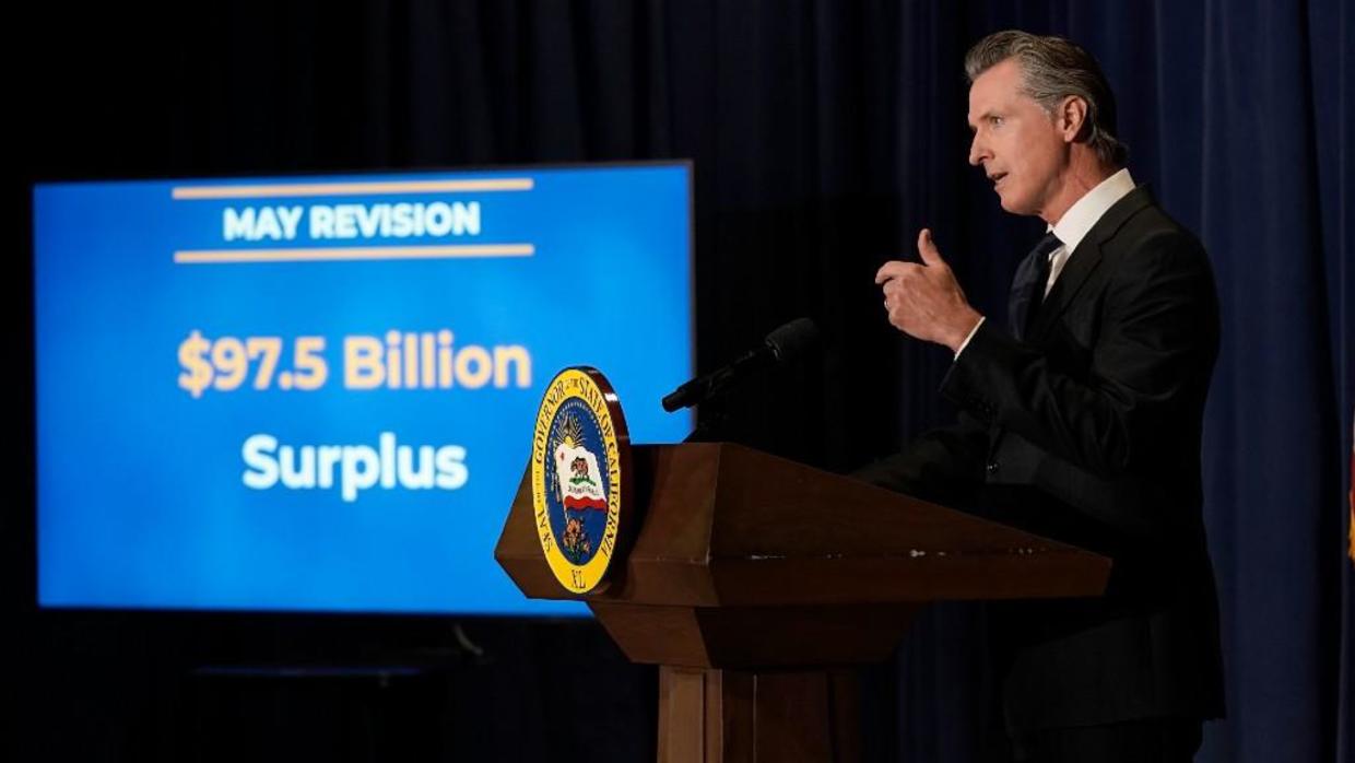 Newsom Announces Record California Budget Surplus Of $97.5 Billion ...