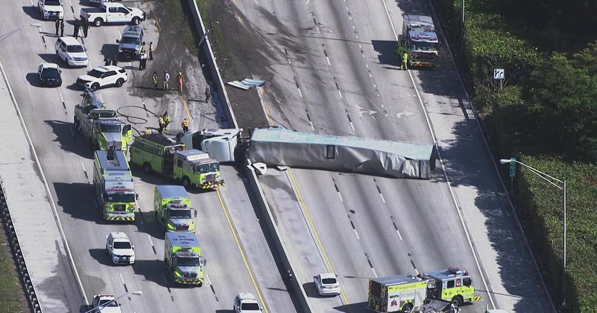 Tractor Trailer Rollover Shuts Down Section Of Turnpike In Miami ...