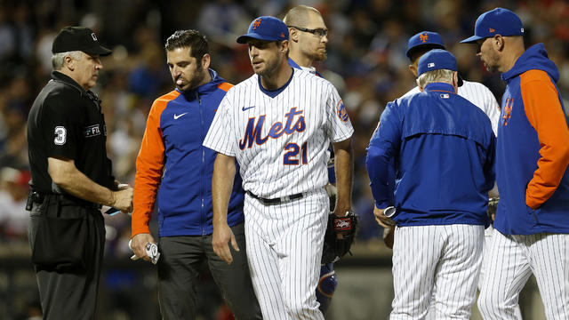 Mets' Starling Marte exits with injury after getting plunked
