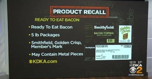 Smithfield Meats recalling bacon CBS Pittsburgh