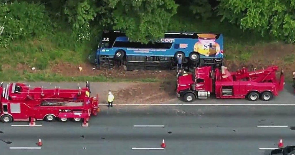 27 Megabus passengers injured after bus rolls over along I95 CBS