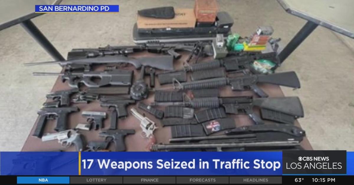 17 weapons including assault rifles seized in San Bernardino traffic