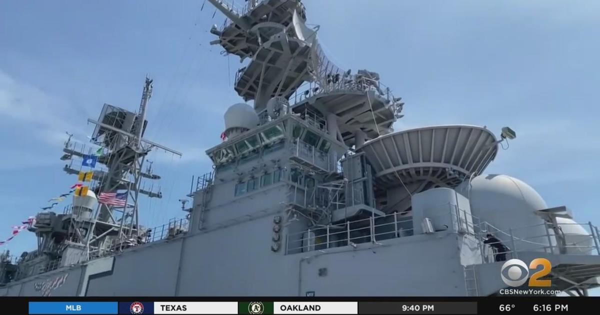 Aboard the USS Bataan, docked on the Hudson river - CBS New York