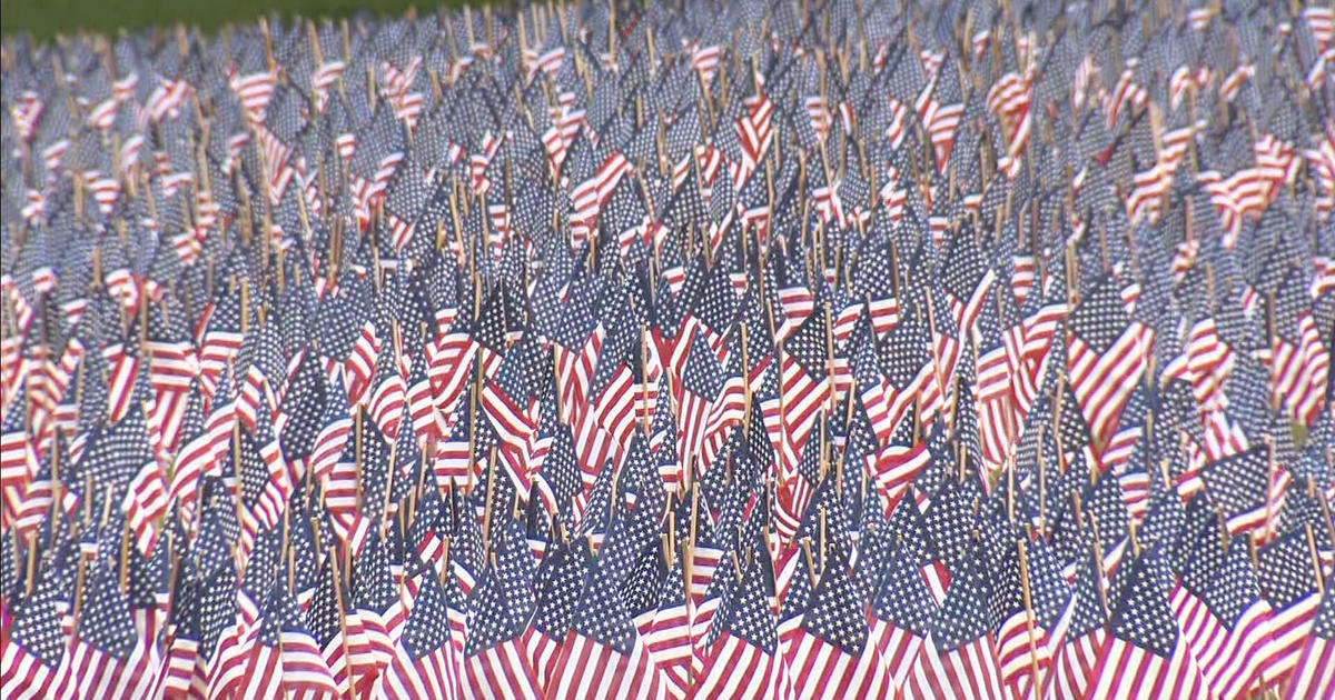 Volunteers plant 37,000 flags on Boston Common ahead of Memorial