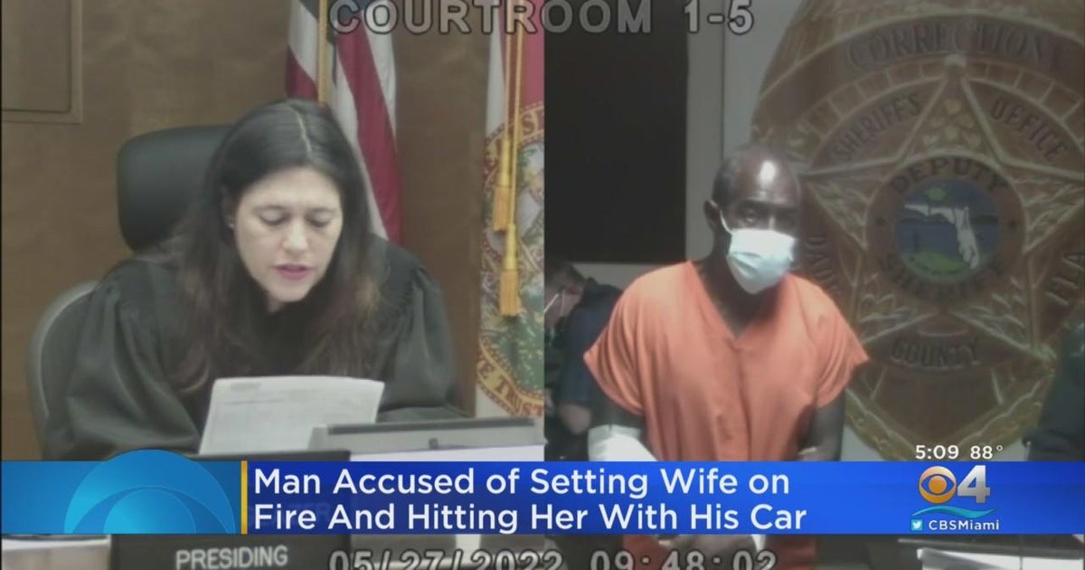 Man Accused Of Setting Wife On Fire, Hitting Her With His Car - CBS Miami
