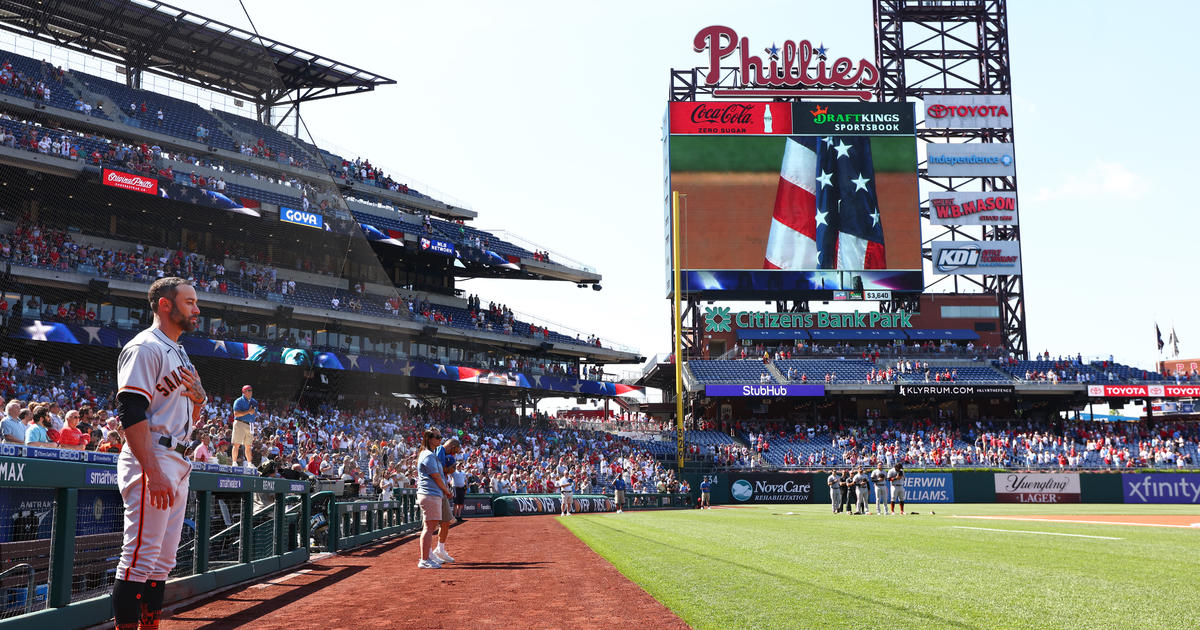 Former Phillies Manager Gabe Kapler Suspends Protest, Returns To Field For  National Anthem On Memorial Day - CBS Philadelphia