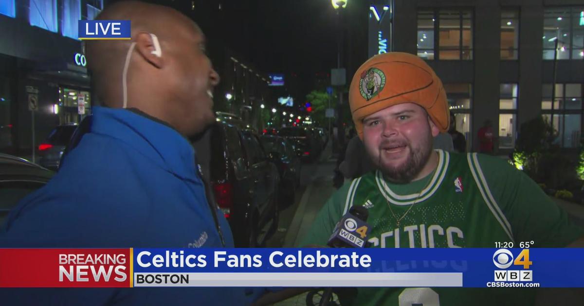 Celtics Fans Celebrate Game 7 Win Outside TD Garden - CBS Boston