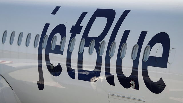 A JetBlue plane in Boston 