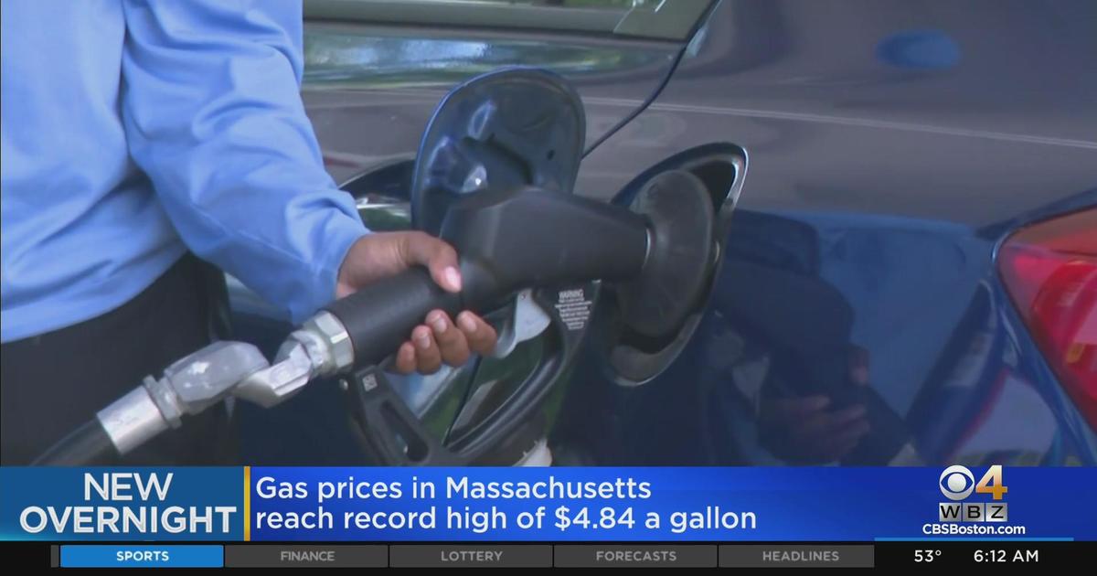 Massachusetts Gas Prices Now At Record High $4.84 A Gallon - CBS Boston