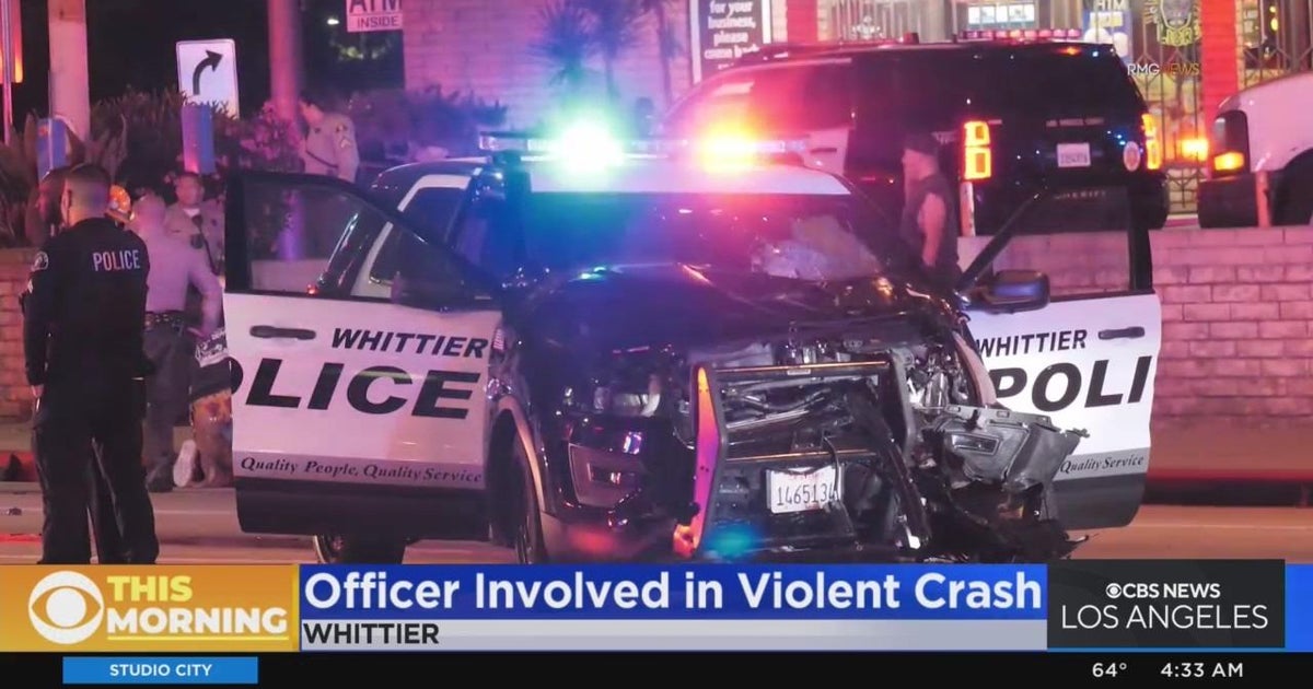 Whittier Police officer injured in headon crash CBS Los Angeles