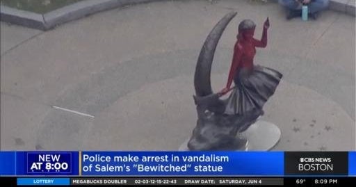 Police make arrest in vandalism of "Bewitched" statue in Salem CBS Boston
