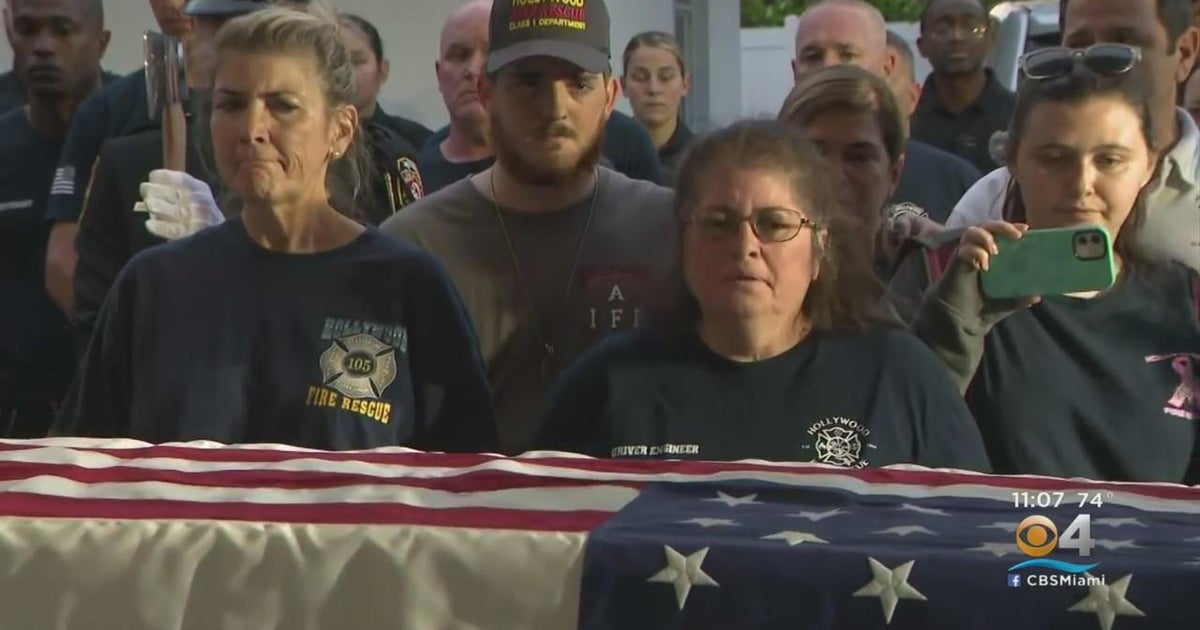 Family, friends & fellow firefighters say goodbye to Hollywood Fire Department veteran who died in t