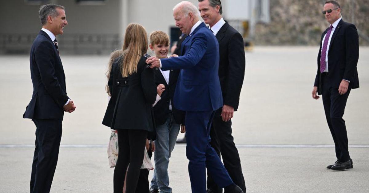 President Biden arrives in Los Angeles for the Summit of Americas - CBS ...