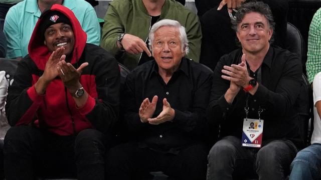 Paul Pierce, Robert Kraft, Wyc Grousbeck 