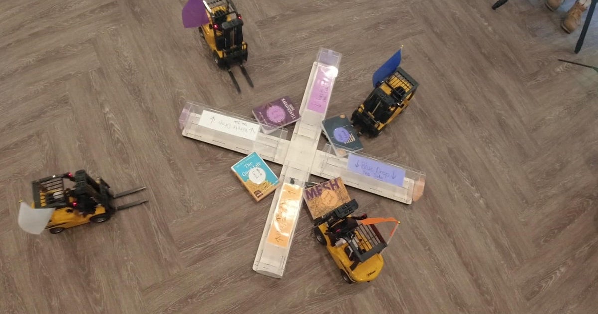 Seniors duke it out with remote-controlled forklifts: 