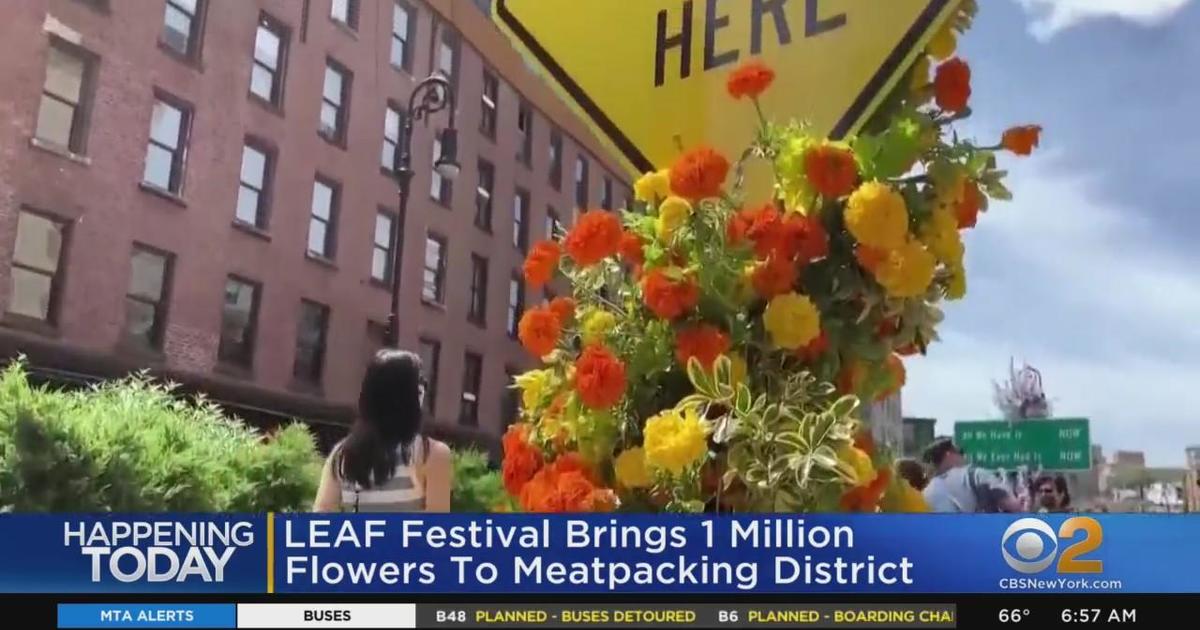 Million flowers in Meatpacking District for LEAF Festival CBS New York