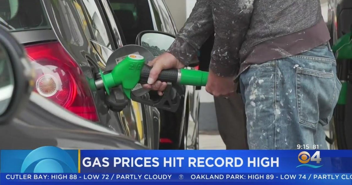 Gas prices hit record high - CBS Miami