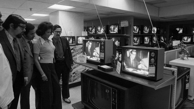 Watching Watergate Hearing On Tv @Store 