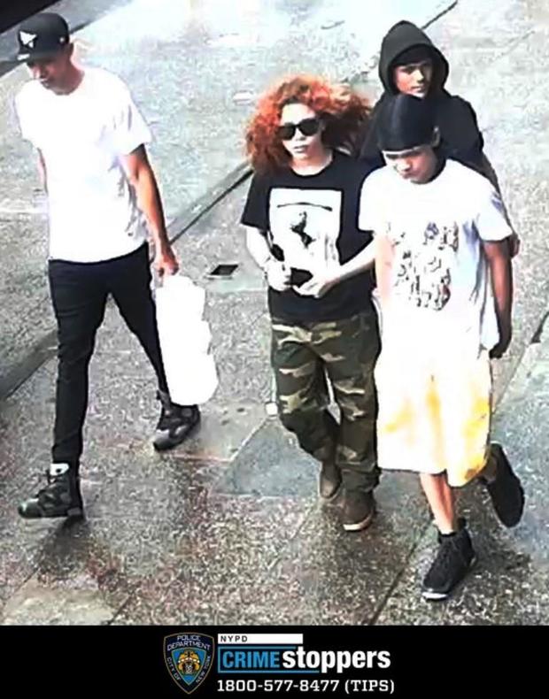 Police are trying to find a group of suspects wanted in connection to an assault and robbery at a Bronx fruit stand on May 28, 2022. 