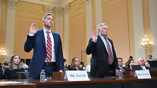 Greg Jacobs and J. Michael Luttig sworn in at hearing 