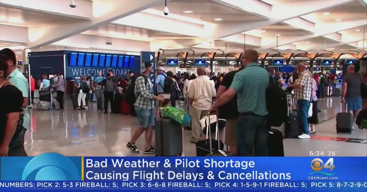 Flights canceled, delayed due to bad weather, pilot shortage - CBS Miami