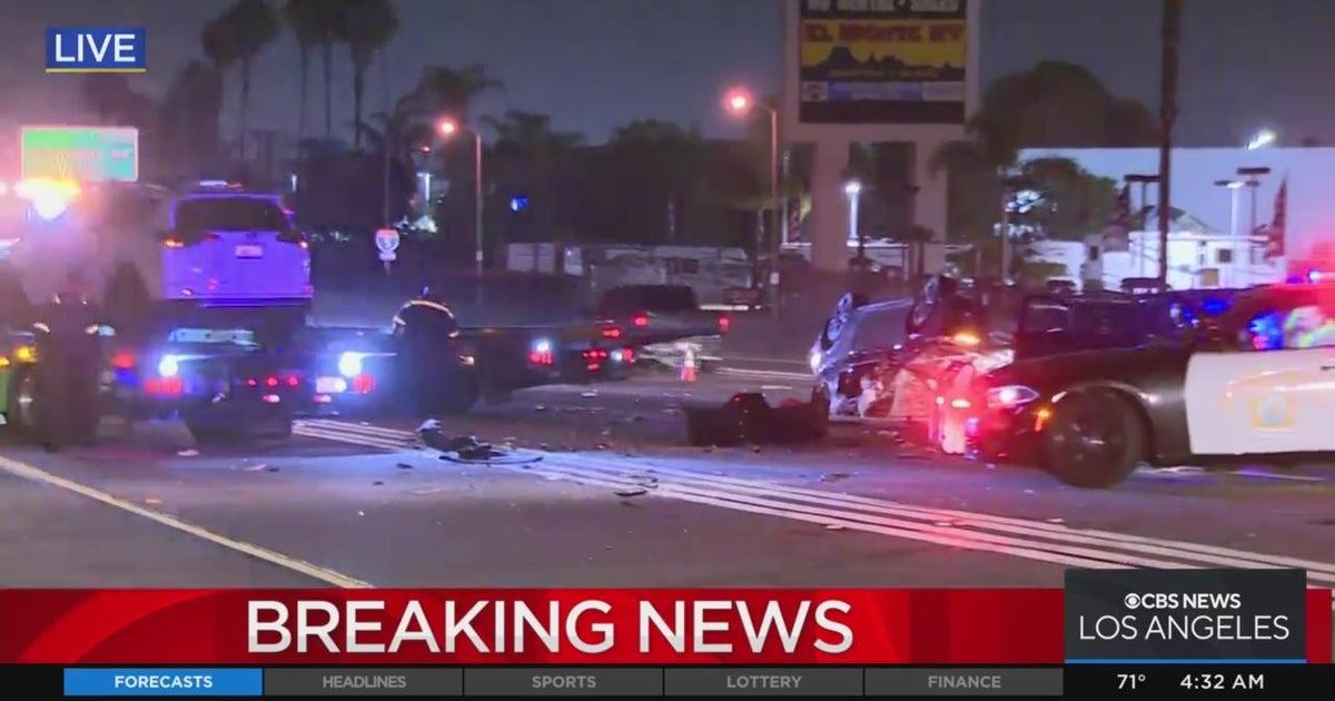 One dead following five-car crash on 5 FWY in Santa Fe Springs - CBS ...