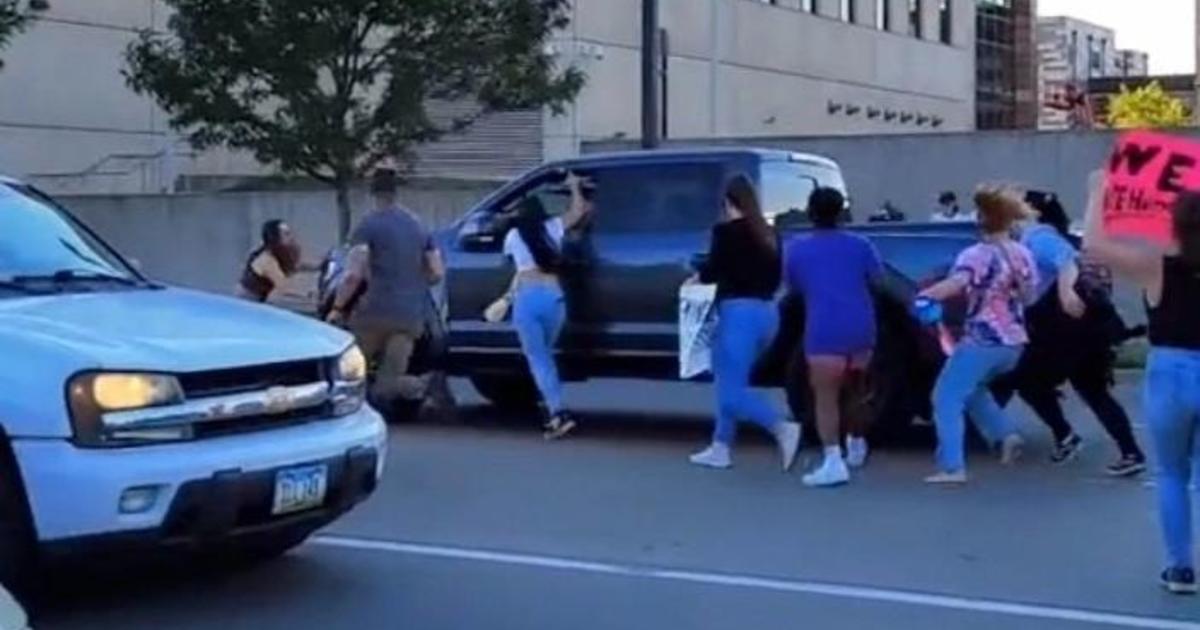 Truck drives through abortion rights protesters in Iowa