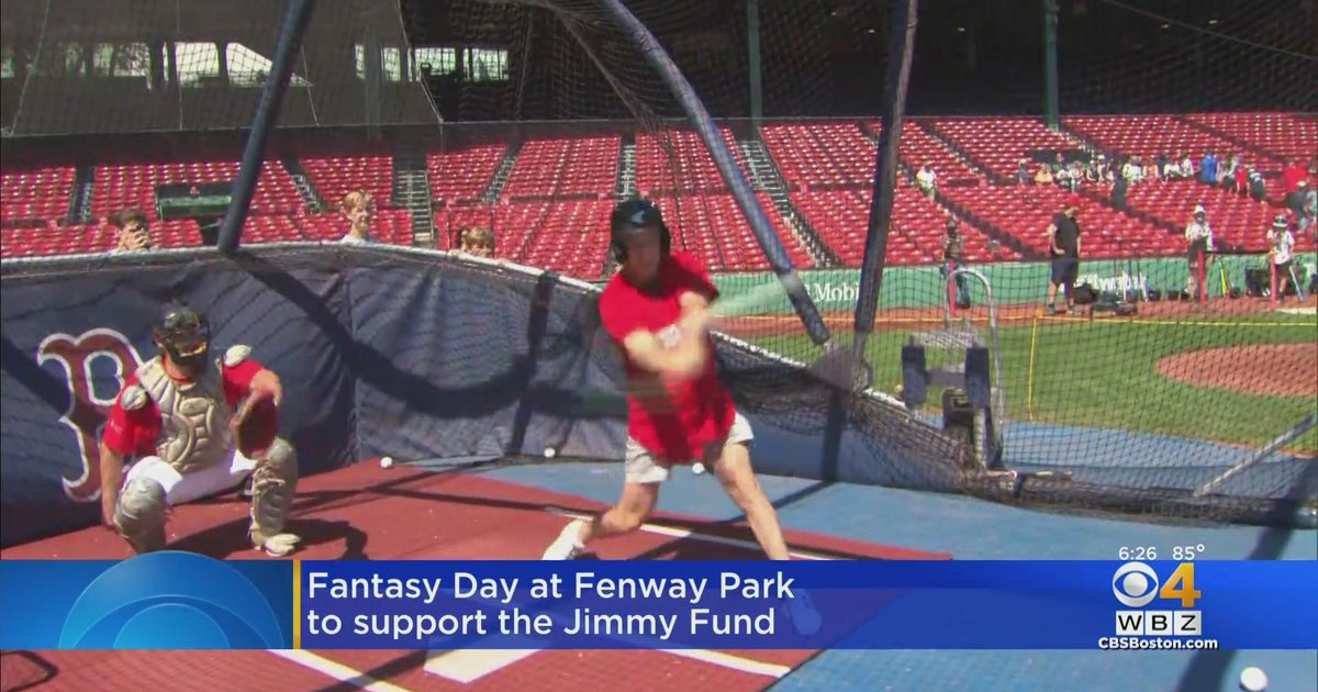 Batting practice event at Fenway Park raises money for Jimmy Fund CBS