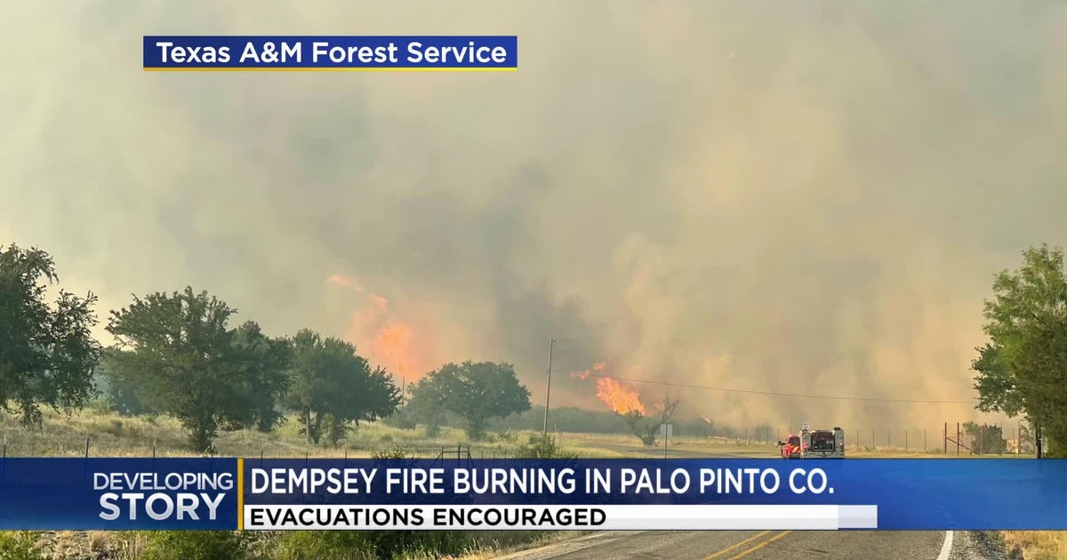 Evacuations encouraged in Palo Pinto County amid fire - CBS Texas