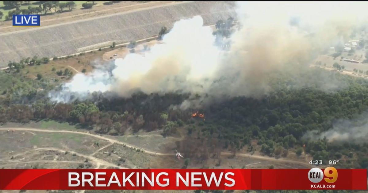 Fire burning within Hansen Dam, fueled by winds CBS Los Angeles