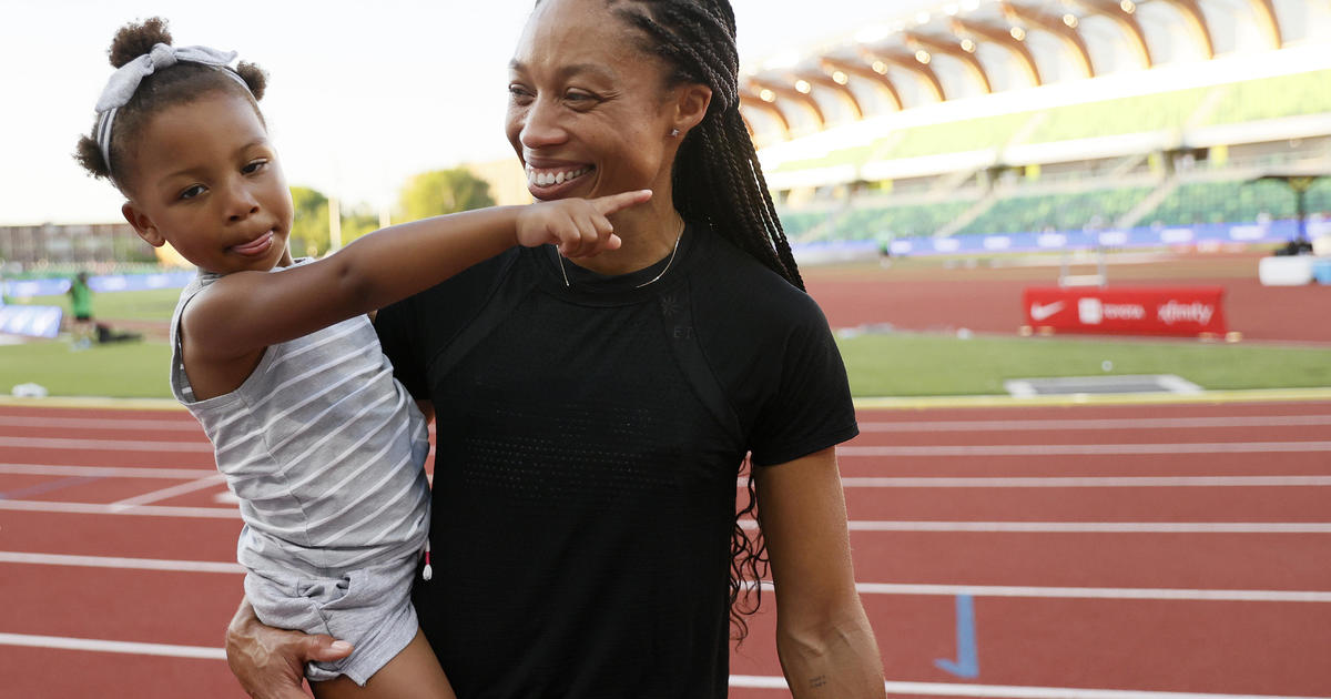 Allyson Felix worried about finding child care when she headed