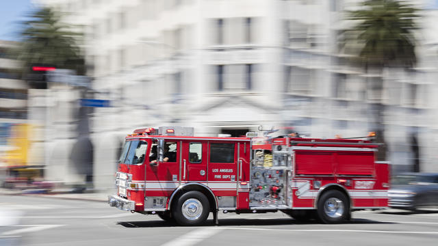 Fire Engine Rushing in Los Angeles 