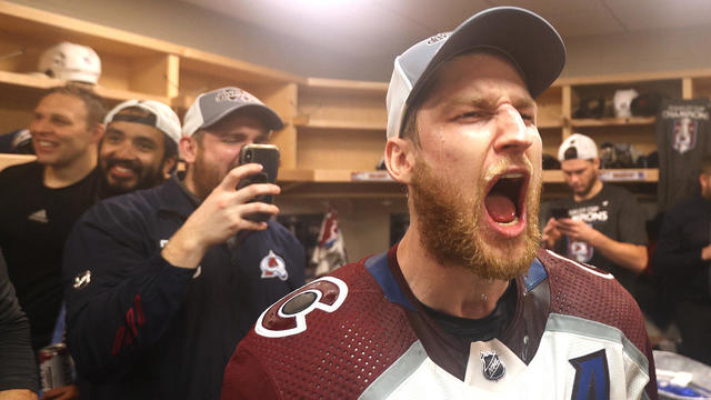 April 18, 2018: Colorado Avalanche center Nathan MacKinnon (29) takes a  shot at the net during the second period in a NHL Stanley Cup playoff  matchup between the Nashville Predators and the