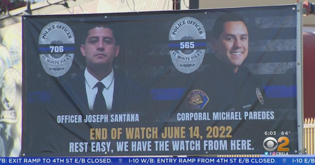 Memorial today for 2 slain El Monte police officers - CBS Los Angeles