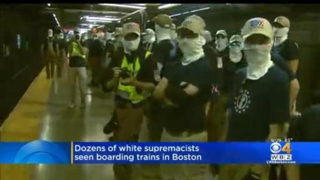 Dozens of white supremacists in group called Patriot Front seen marching  through Boston - CBS Boston