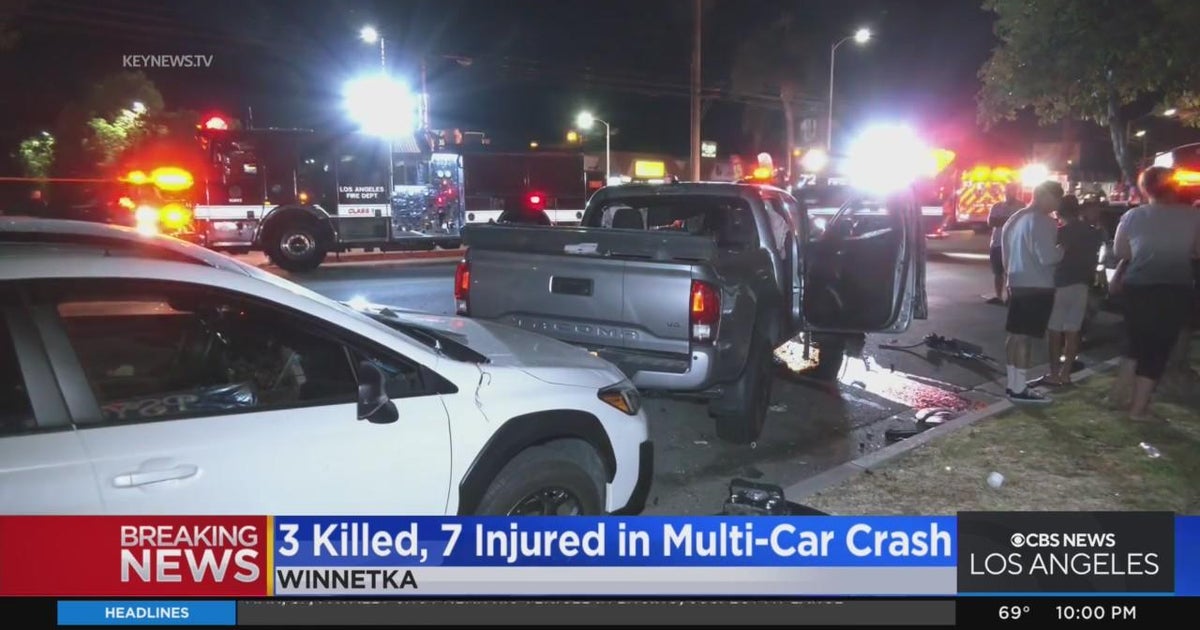 Three men killed in multicar crash in CBS Los Angeles