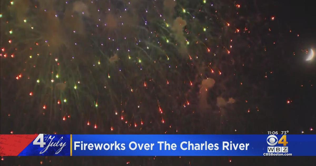 Fireworks over the Charles River on the Fourth of July CBS Boston