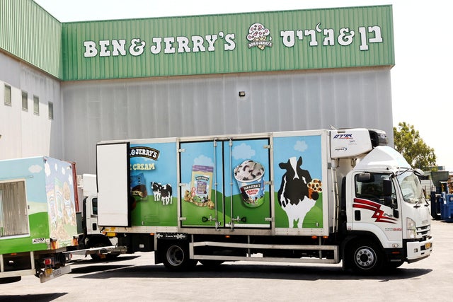 FILE PHOTO: A Ben & Jerry's ice-cream delivery truck is seen at their factory in Be'er Tuvia, Israel 