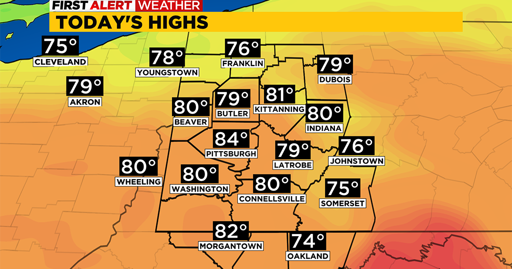 Pittsburgh Weather: Hot and muggy Wednesday ahead - CBS Pittsburgh
