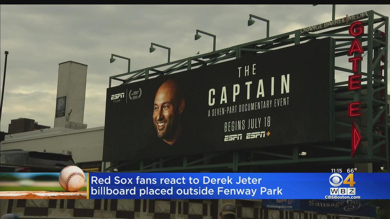 Red Sox fans not thrilled with Derek Jeter billboard outside Fenway Park
