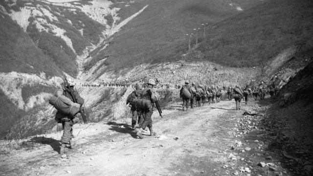 Marines Marching Up Hill 