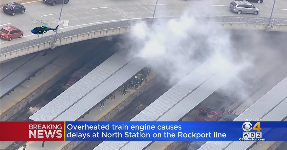 Overheated train engine causes smoke, delays at North Station - CBS Boston
