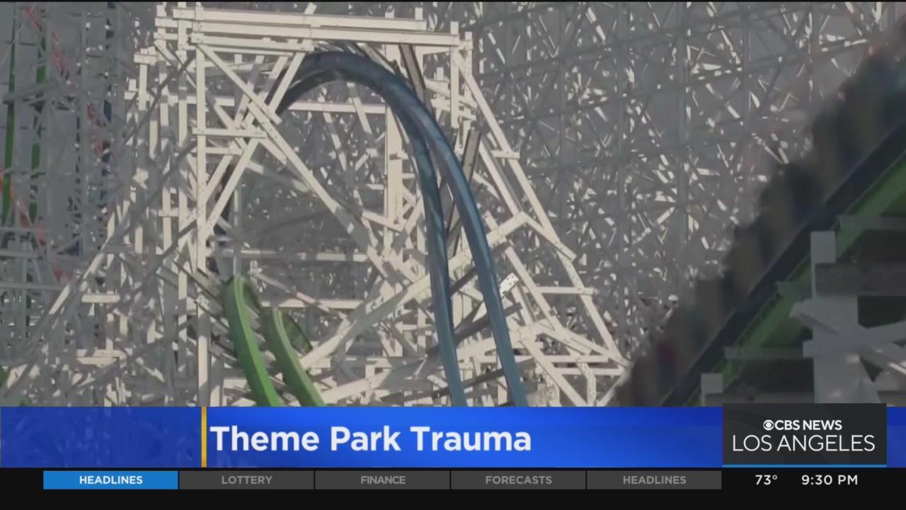 8 year old girl gets 10 stitches to the forehead after loose cellphone hits her on rollercoaster