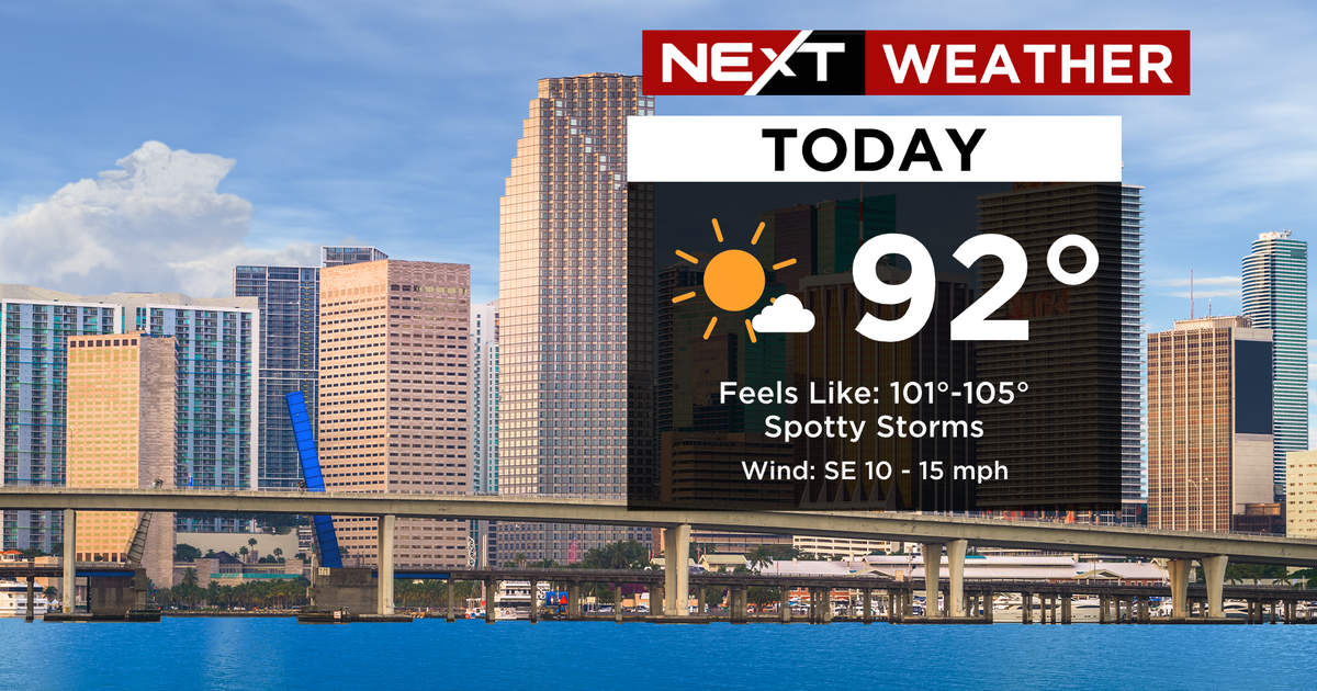 Miami Weather: Another scorcher, spotty inland storms possible