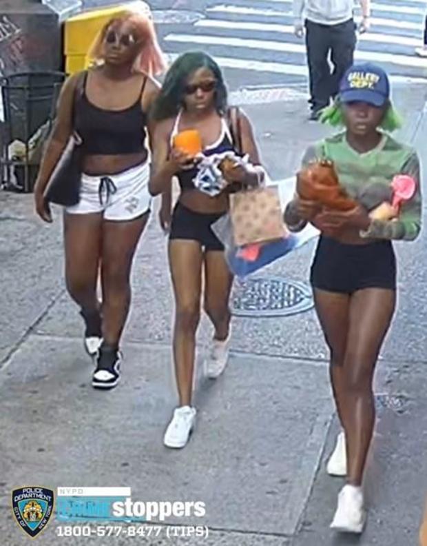 A photo of three women wanted in connection to an assault in Queens 