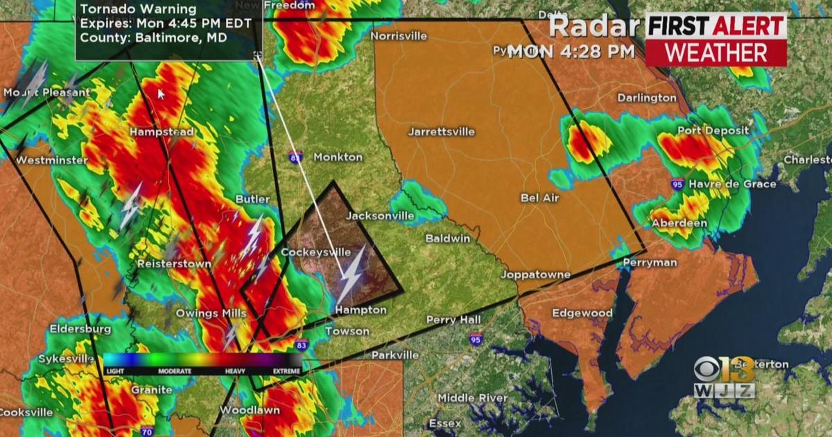 First Alert Weather Update Tornado Warning issued in Baltimore County